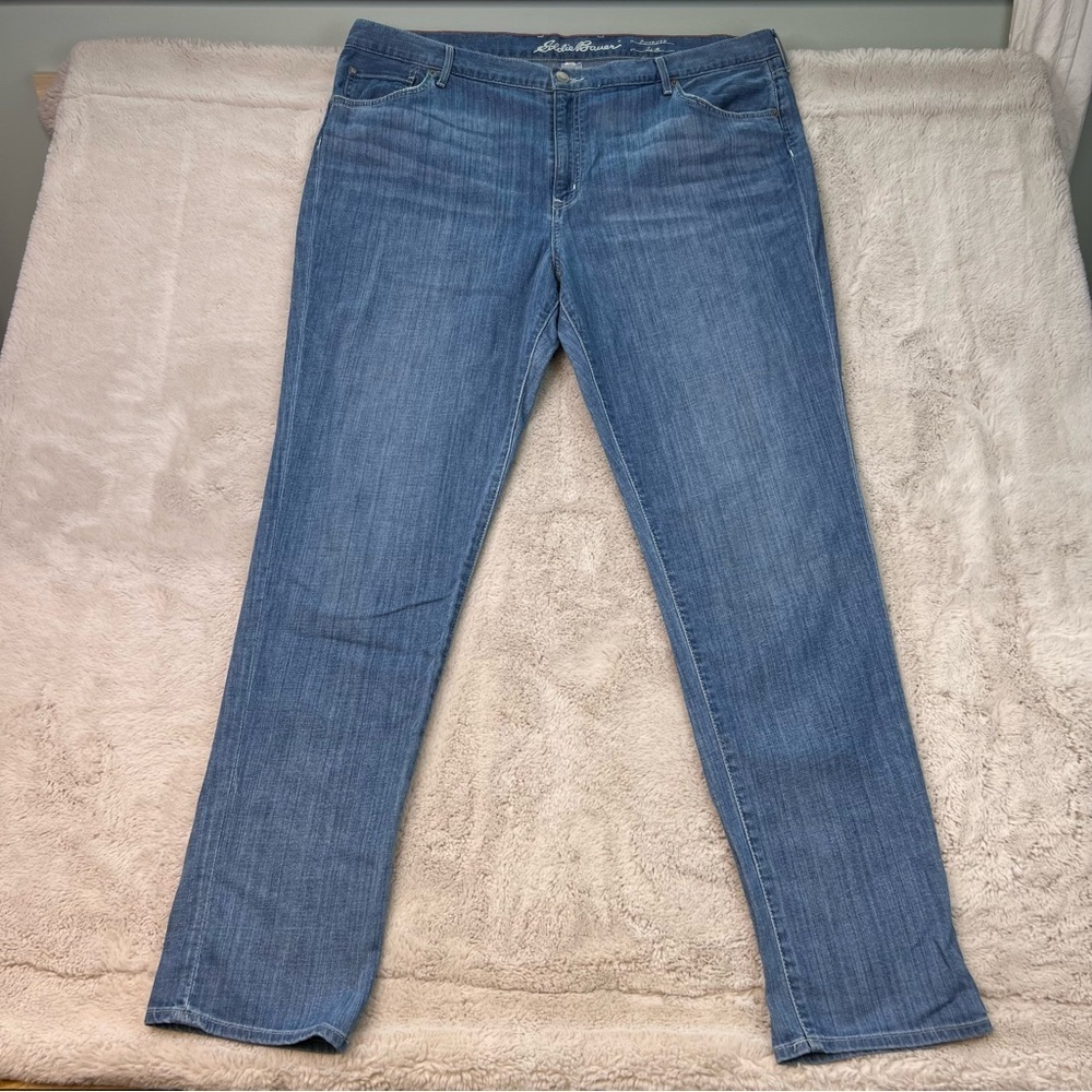 Eddie Bauer Womens Boyfriend Slim Jeans Size 20 Tall High Rise Denim 35" Inseam